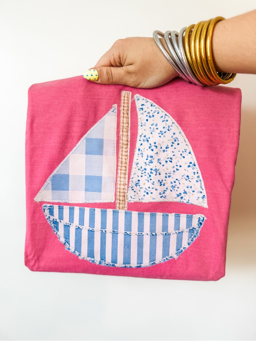 Comfort Colors Pink Sailboat Tote